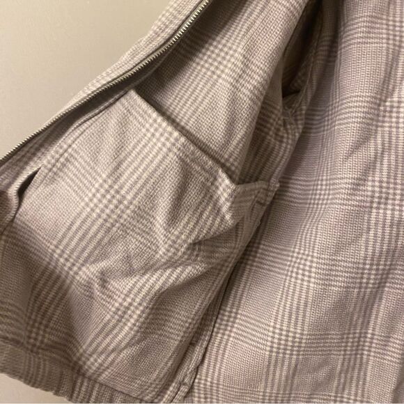 Abercrombie & fitch soft AF plaid full zip jacket gray plaid cotton relaxed L - Picture 11 of 12